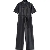 Next - Dames - Denim jersey jumpsuit - Zwart