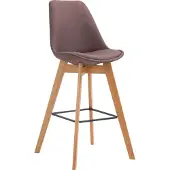 CLP barkruk Metz, bekleed met stof, met rugleuning en voetsteun | Kleur: crème, frame: naturel