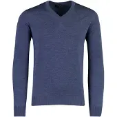 MAERZ Muenchen v-hals trui blauw gemeleerd gebreid