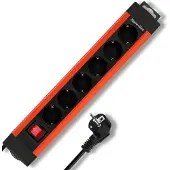 REV SupraLine stekkerdoos met 6 stopcontacten - met schakelaar, 2,4 meter kabel, koper