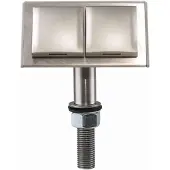 Thebo Stopcontact Satelliet 2st dubbele contactdoos met klapdeksels kleur Rvs/Zilvergrijs