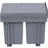 HOMCOM 40 liter inbouwprullenbak, onderkast met uitschuifbare vuilnisbak en 3 compartimenten
