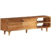vidaXL Tv-meubel 140x30x40 cm massief acaciahout met hongingafwerking