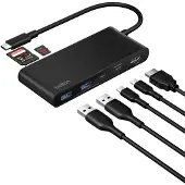 Belkin CONNECT USB-C 7-in-1 met dubbele USB-C poorten, zwart (AVC023hqBK)