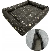 WBM Sewing Waterdicht Hondenkussen 100x75cm Afneembaar, Goud Pootjes Design