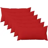 vidaXL Kussensloop 6 st HEERLEN Rood 40 x 80 cm Stof