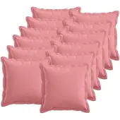vidaXL Kussensloop 12 st HOUTEN Roze 45 x 45 cm Faux Linnen