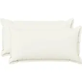 vidaXL Kussensloop 2 st HOUTEN Wit 40 x 80 cm Faux Linnen