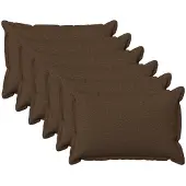 vidaXL Kussensloop 6 st HOUTEN Bruin 50 x 80 cm Faux Linnen