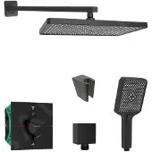 SANITINO - Doucheset met thermostaat en inbouwlichaam hansgrohe, accessoires kielle, mat zwart SANI21HKK403