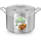 Nutrichef 8 liter soepketel, grote kookpan van 32,5 cm, kookpan geschikt voor inductie, kookpot