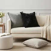 vidaXL Kussensloop 2 st HOUTEN Antraciet 55 x 55 cm Chenille Stof