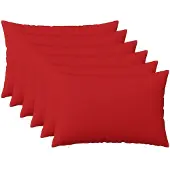 vidaXL Kussensloop 6 st HEERLEN Rood 50 x 70 cm Stof