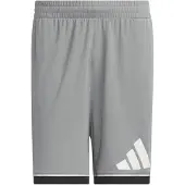 Adidas heren basketball shorts, "Badge of Sport" model, grijs/zwart, maat M, 5 inch