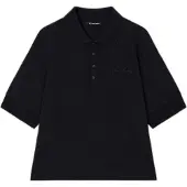 Armani Exchange Dames Zwarte Essential Logo Signature elastische polo van katoenen piqué (M), Casual, Korte XW000887AF10819UC001