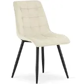 Leobert Chaise - - Tweedelig - Lichtbeige veloursstof / Zwarte poten
