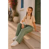 Tommy Life Jeugd Elastische Taille Brede Been Sweatpants