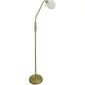 Olucia - AYLEEN - Vloerlamp - Wit / Messing - Vorm: Rond