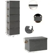OEM Opbergbox, grote capaciteit, gemakkelijk in gebruik, zwart, 5-delig