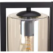 Olucia - TONIA - Vloerlamp - Zwart / Amber - Vorm: Rechthoek