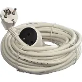 Perel Verlengkabel H05VV-F 3G1.5 - 10 m 16 A/230 V 3500 W type E/F - Wit
