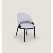AEA Weißer Esszimmerstuhl Luxus Stühle Polster Einsitzer Textil Stil Möbel
