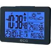 Ecg MS 200 | Weerstation | Draadloze sensor tot 30 meter afstand | Thermometer | Hygrometer | Weersvoorspelling voor de komende 24 uur | Klok |
