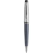 Waterman Expert Deluxe balpen | metaal-steengrijze lak met palladium-gecoat detail | medium punt met blauwe inkt | geschenkverpakking