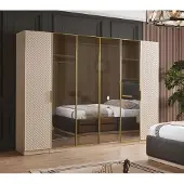 AEA Elegant kast in de slaapkamer, luxueuze houten meubels, kasten, schuifdeurkast
