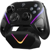 EasySMX D10, een multiplatform controller (PC, mobiel, Switch), met RGB-verlichting, TMR joystick, RF 2,4 GHz/Bluetooth, zwart, draadloze controller