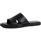 Tamaris dames slippers, plat model, leer, zwart, maat 36 EU
