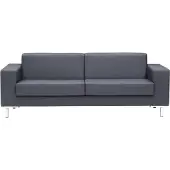 AEA Sofa 2 Sitzer Büromöbel Leder Couch Polster Design Luxus Grau