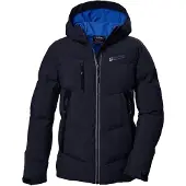 Killtec jongens gevoerde jas/winterjas met capuchon, model KOW 374 BYS QLTD JCKT, donkerblauw