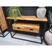 OEM Tafel met 2 vakken, afmetingen 110x35x77 cm, mahoniehout en metaal