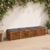 vidaXL Zitkussens SOEST 4 st 100% Polyester Grijs 50 x 50 x 3 cm
