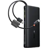 Baseus Powerbank 20000mAh 100W met display en ingebouwde USB-C-kabels - zwart