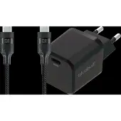 BlueBuilt Power Delivery Oplader 45W + Usb C Kabel 3m Nylon Zwart