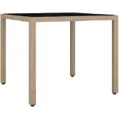 vidaXL 3-delige tuin-bistroset met kussens, beige, polyrotan