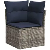 vidaXL 6-delige tuinmeubelset met kussens, grijs, polyrotan