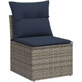vidaXL 10-delige loungeset voor buiten, met kussens, grijs, kunststof vlechtwerk