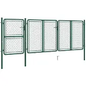 vidaXL Tuinpoort staal 400x125 cm groen