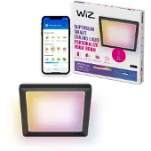 Wiz Vierkant paneel, 17W, Slimme inbouwlamp, Wi-Fi/Bluetooth, Zwart, Wi-Fi 4 (802.11n), 802.11b, 802.11g, LED, Kunststof