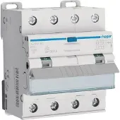 Hager foutstroombeveiligingsschakelaar 4-polig, 10kA, type B, 13A, 30mA, type A, voor 230 - 400 V