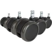 Hjh OFFICE 5x ROLO FREE 11mm/65mm Harde bodem - Bureaustoelwielen Zwart