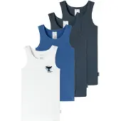 Schiesser Onderhemd ' Fine Rib Multi ' donkerblauw / wit
