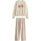 Next Pyjama crème / ecru / bruin / oranje