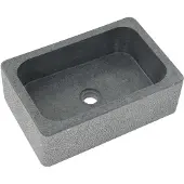 Syfax Gootsteen 45x30x15 cm riviersteen zwart