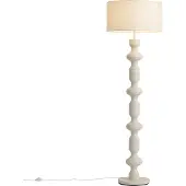 QAZQA Retro vloerlamp beige met stoffen kap 160cm - Captain
