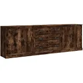 vidaXL Dressoirs 3 st bewerkt hout gerookt eikenkleurig