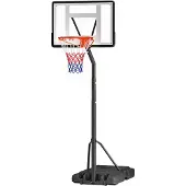 HOMCOM HOMdotCOM Mobiele basketbalstandaard basketbalring in hoogte verstelbaar 250-350cm staal